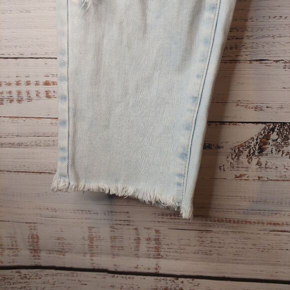 Women's Distressed High Rise Ankle Straight Jeans sz 7 Light Blue - Picture 6 of 11
